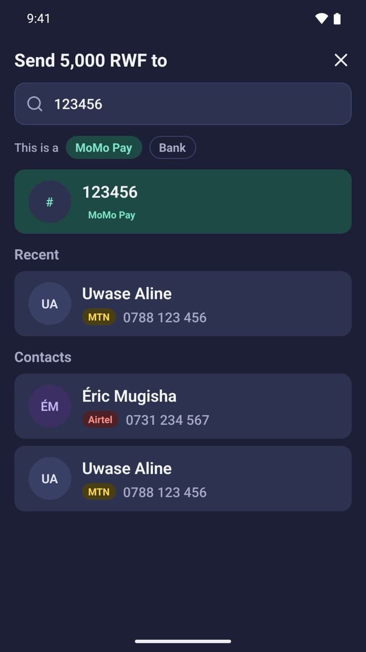 Milvaflow in dark mode